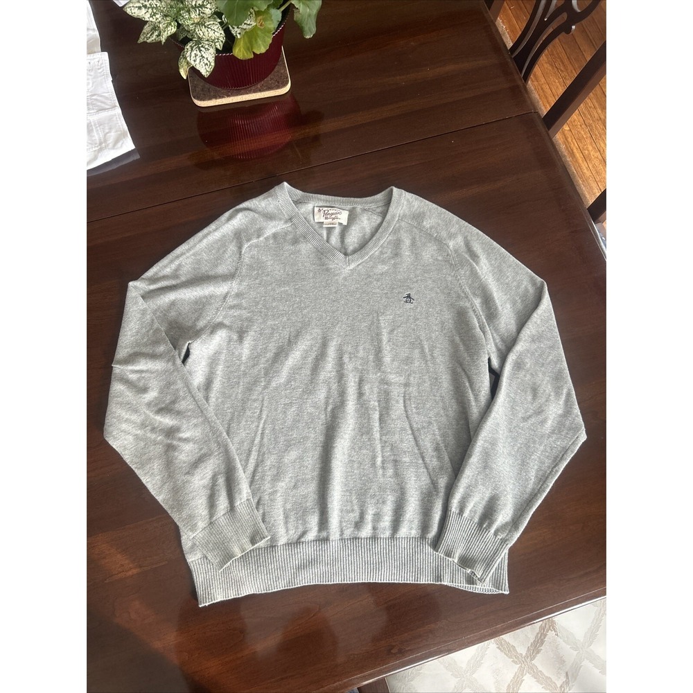 Penguin By Munsingwear Sweater V-Neck Size Large Grey